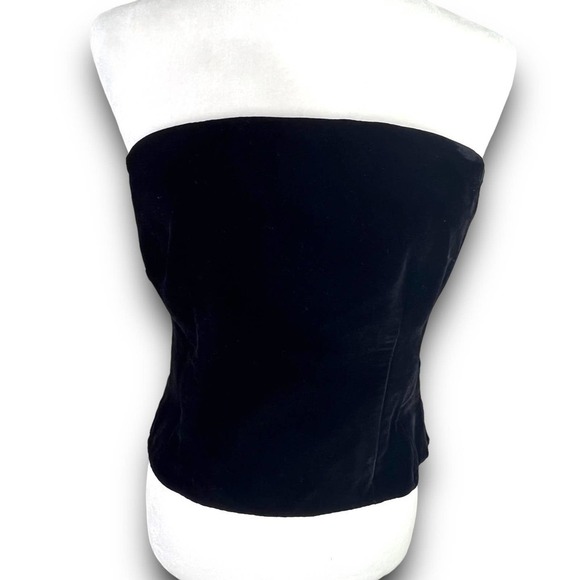 Ann Taylor Velvet Slik Blend Black Sleeveless Structured Tube Top Blouse Sz 6 - Picture 6 of 16
